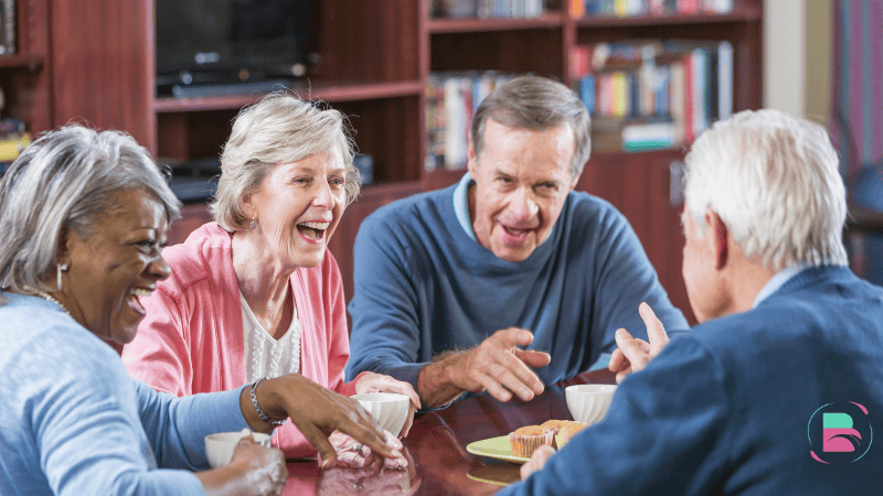 Seniors participating in community activities and social events