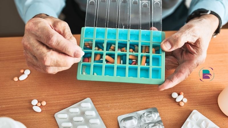 Senior receiving daily living assistance