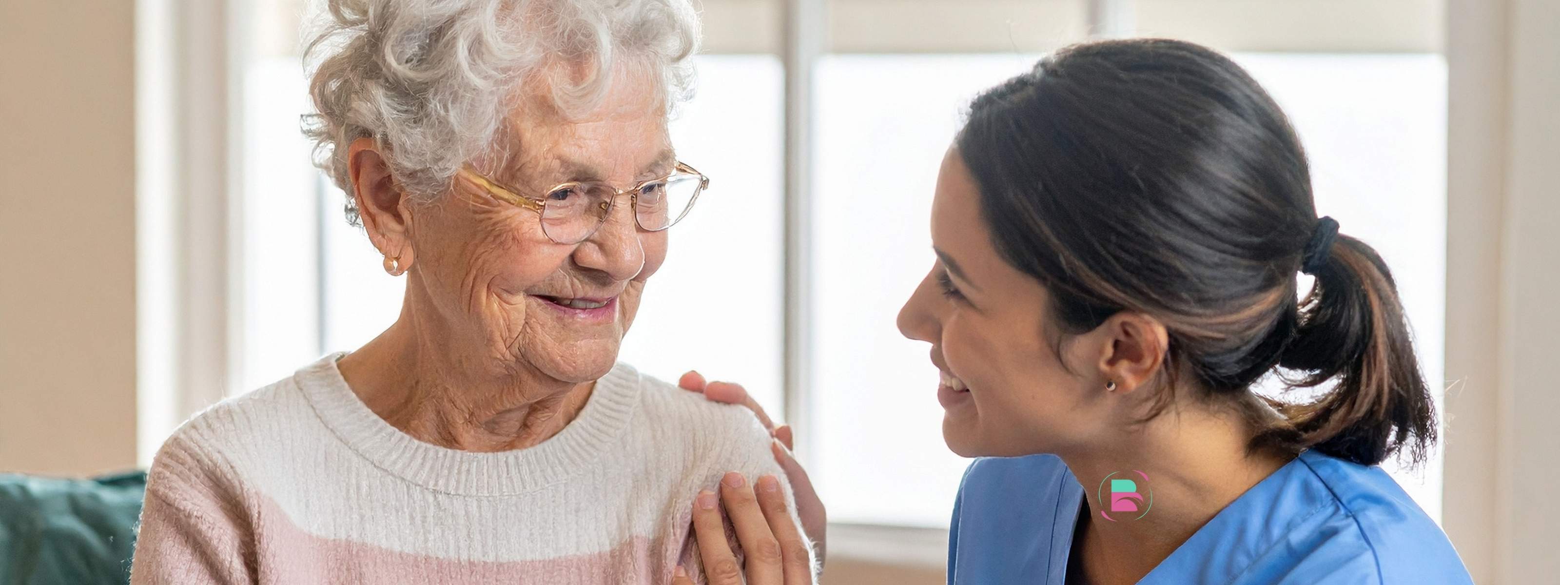 Caring advisor assisting family