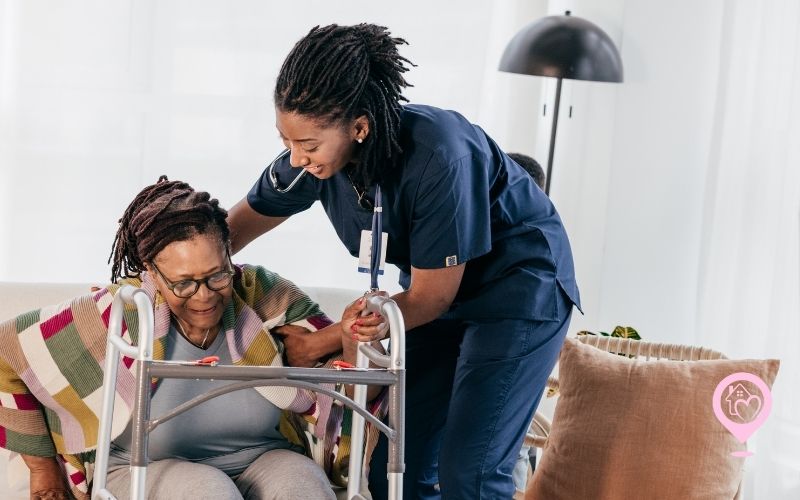 Family caregiver helping a loved one at home