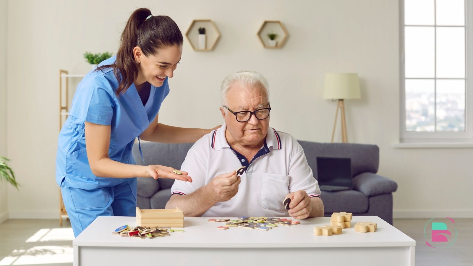 Seniors participating in brain health and cognitive activities